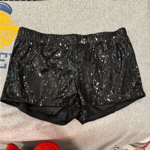 Black sparkling shorts